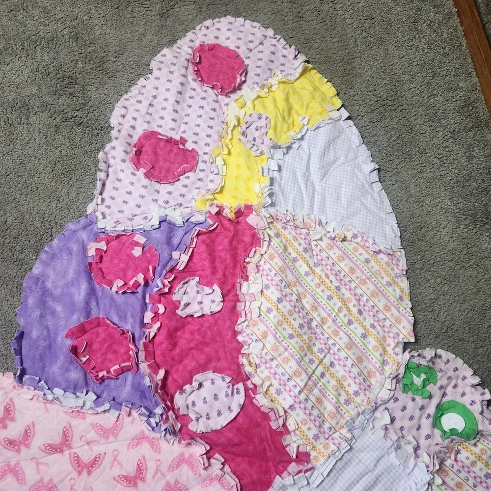 Handmade Patchwork Butterfly Rag Quilt  Bed Lap Baby Wall  70 X 60